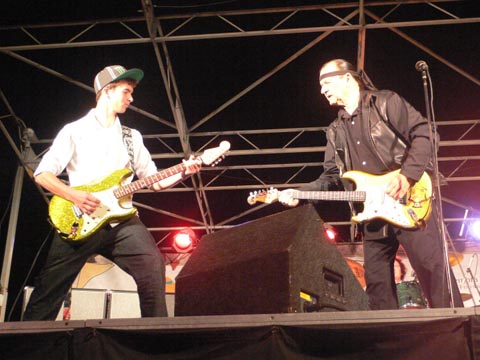 Dick Dale and his son Jimmy Dale perform on Santa Monica Pier