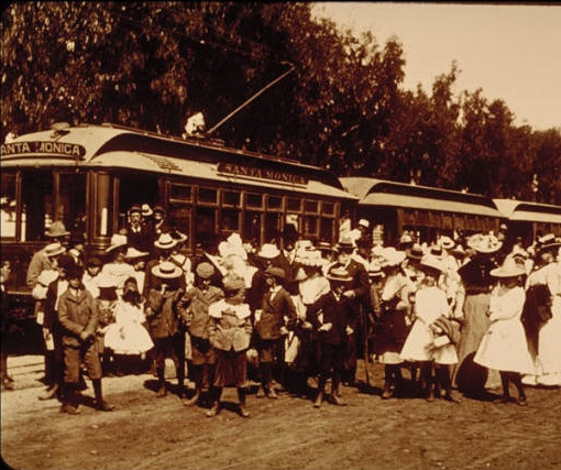 The old "Santa Monica Airline"  train. Santa Monica Public Library Image Archives.