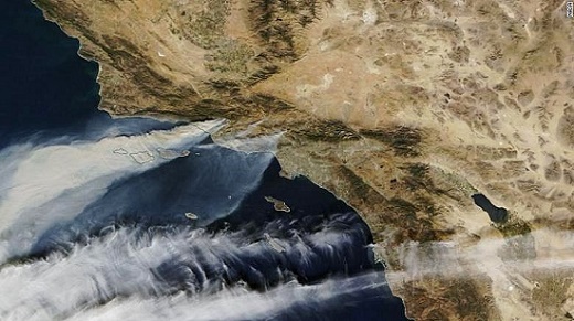 NASA image of Sylmar fires