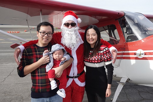 Santa with family at Santa Monica Airport