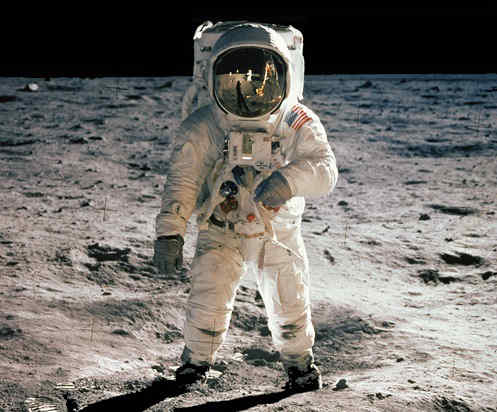 Neil Armstrong on the moon