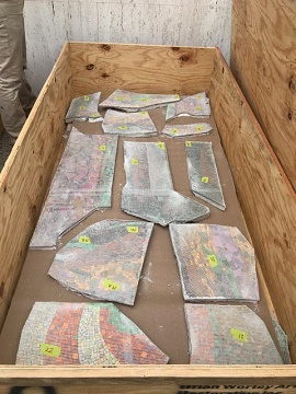 Labled fragments of the mural