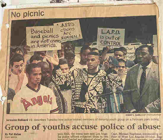 Outlook article on youth group charging LAPD with racism