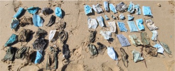 Face masks on the beach